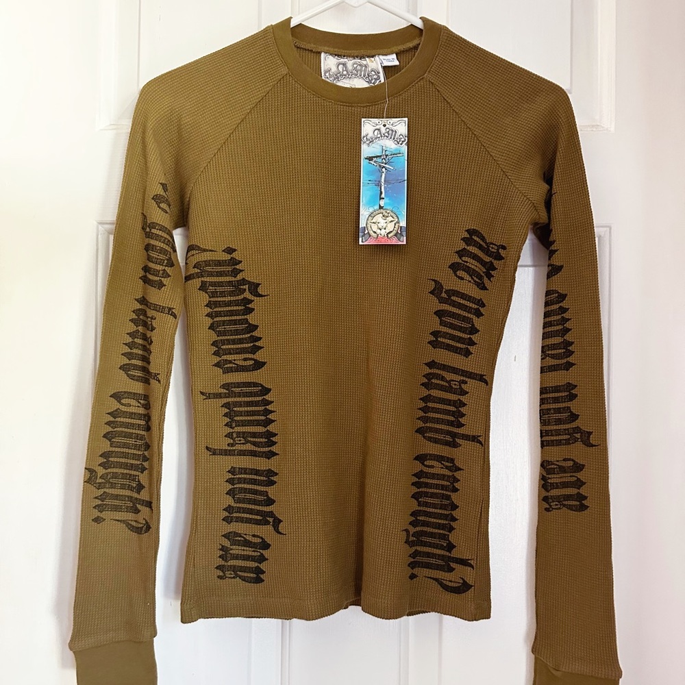 L.A.M.B. Are You Lamb Enough? Thermal Shirt NWT Small Fall 2006